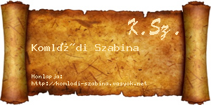 Komlódi Szabina névjegykártya